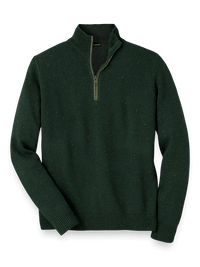 Donegal Zip Mock Neck Sweater - Hunter