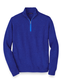 Donegal Zip Mock Neck Sweater - Cobalt