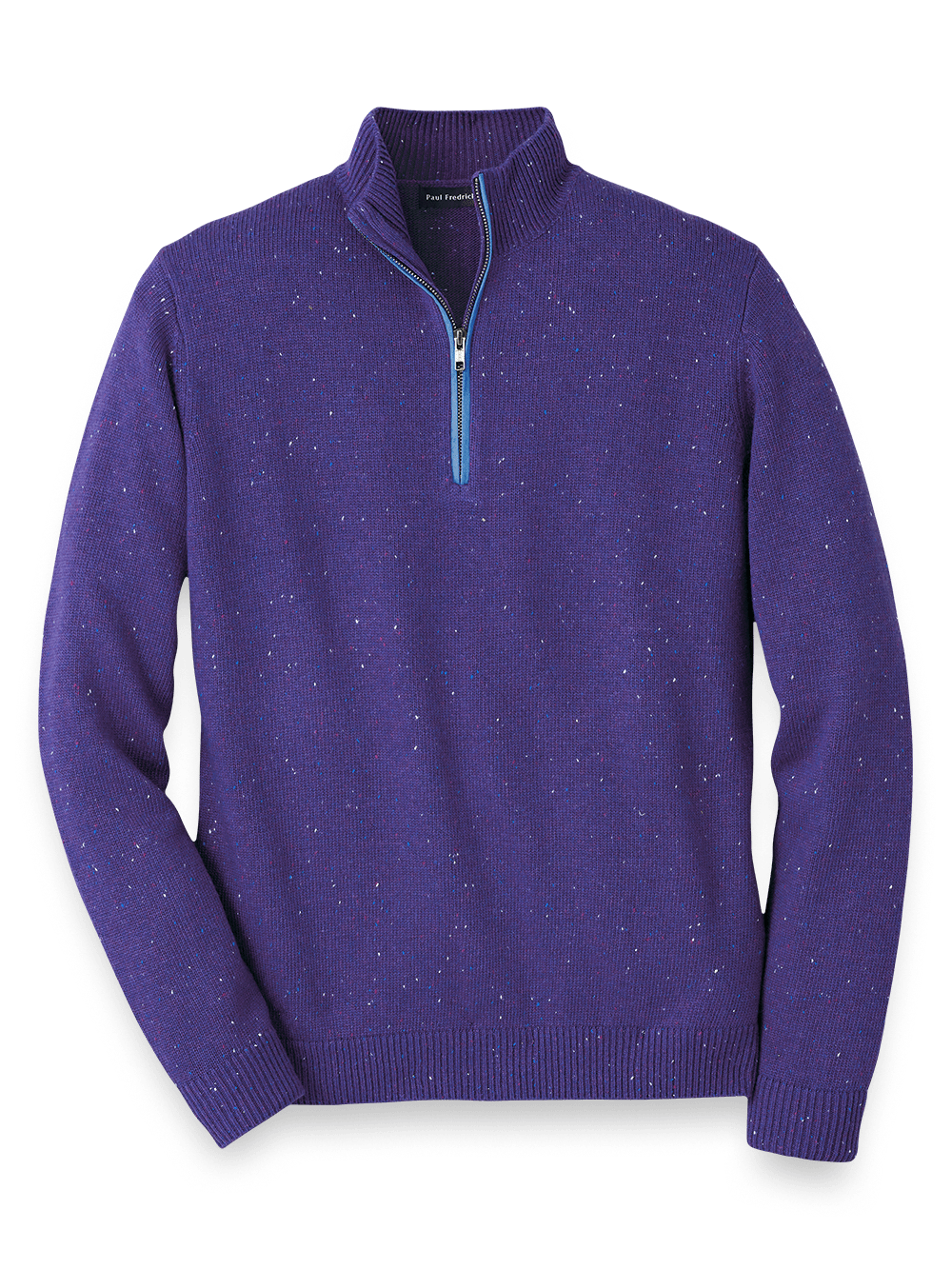 Product Image of Donegal Zip Mock Neck Sweater-Purple