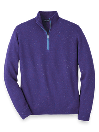 Donegal Zip Mock Neck Sweater - Purple