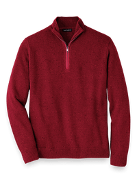 Donegal Zip Mock Neck Sweater - Burgundy