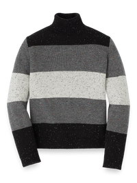 Donegal Turtleneck Sweater - Black/grey