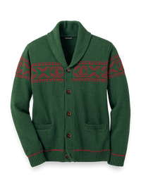 COTTON BUTTON FRONT CARDIGAN SWEATER - Green