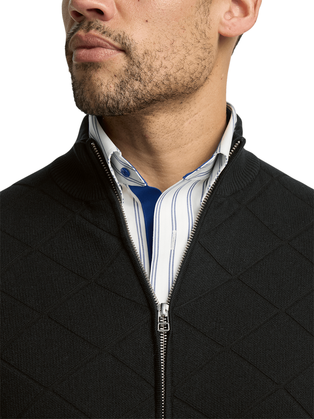 Alternate Image of Cotton Full Zip Mock Neck Sweater-2