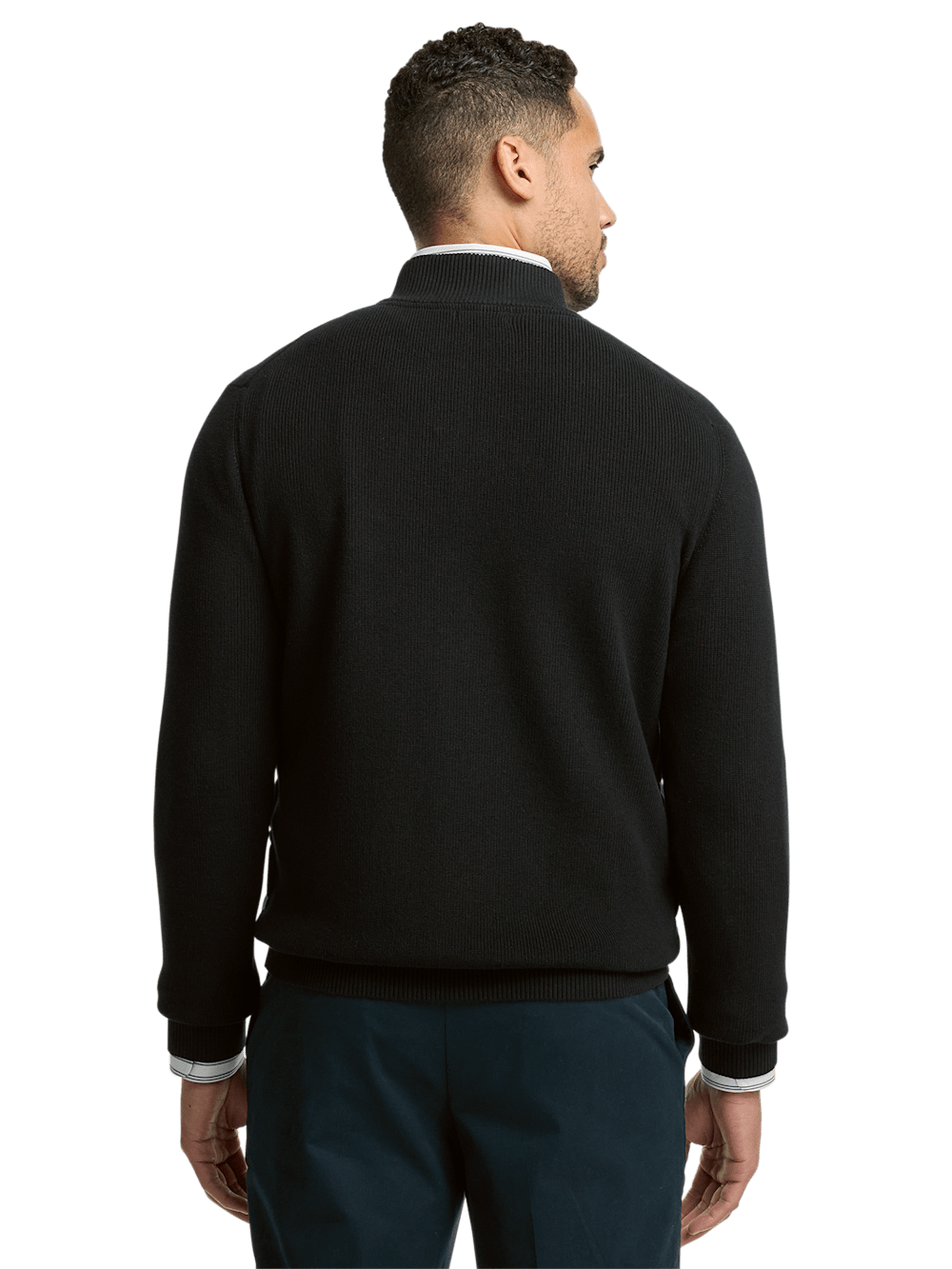 Alternate Image of Cotton Full Zip Mock Neck Sweater-4
