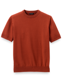 Supima Cotton Crew Neck Sweater - Dark Rust