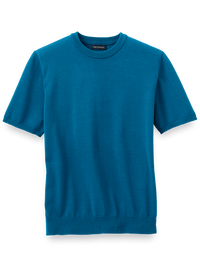 Supima Cotton Crew Neck Sweater - Dark Teal