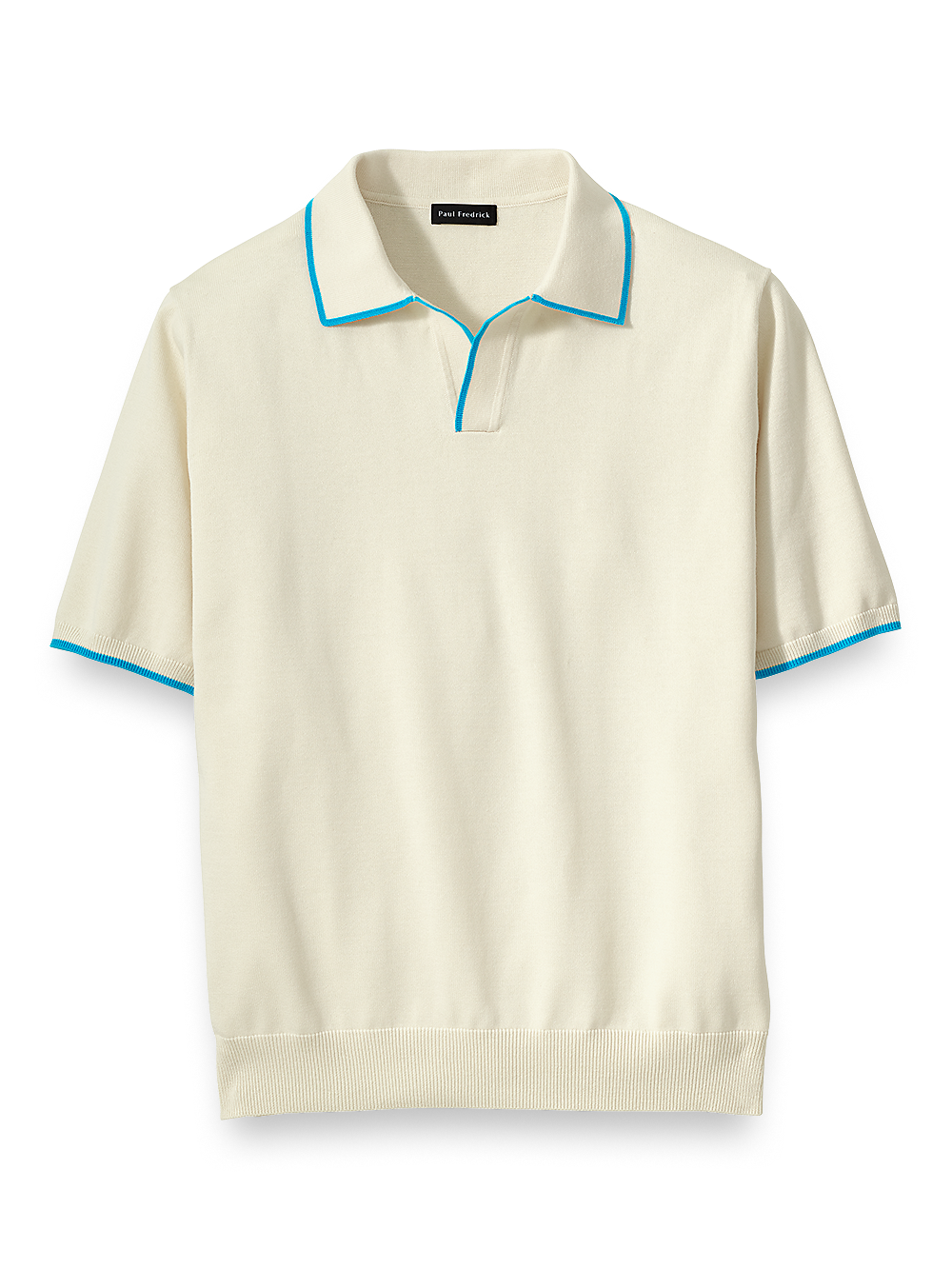Product Image of Supima Cotton V-neck Polo-Ivory