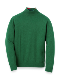 Supima Cotton Mock Neck Sweater - Green