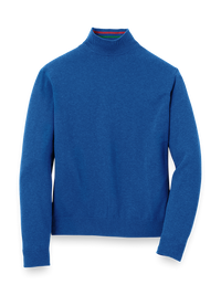 Supima Cotton Mock Neck Sweater - Blue