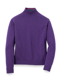 Supima Cotton Mock Neck Sweater - Purple