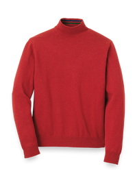 Supima Cotton Mock Neck Sweater - Red