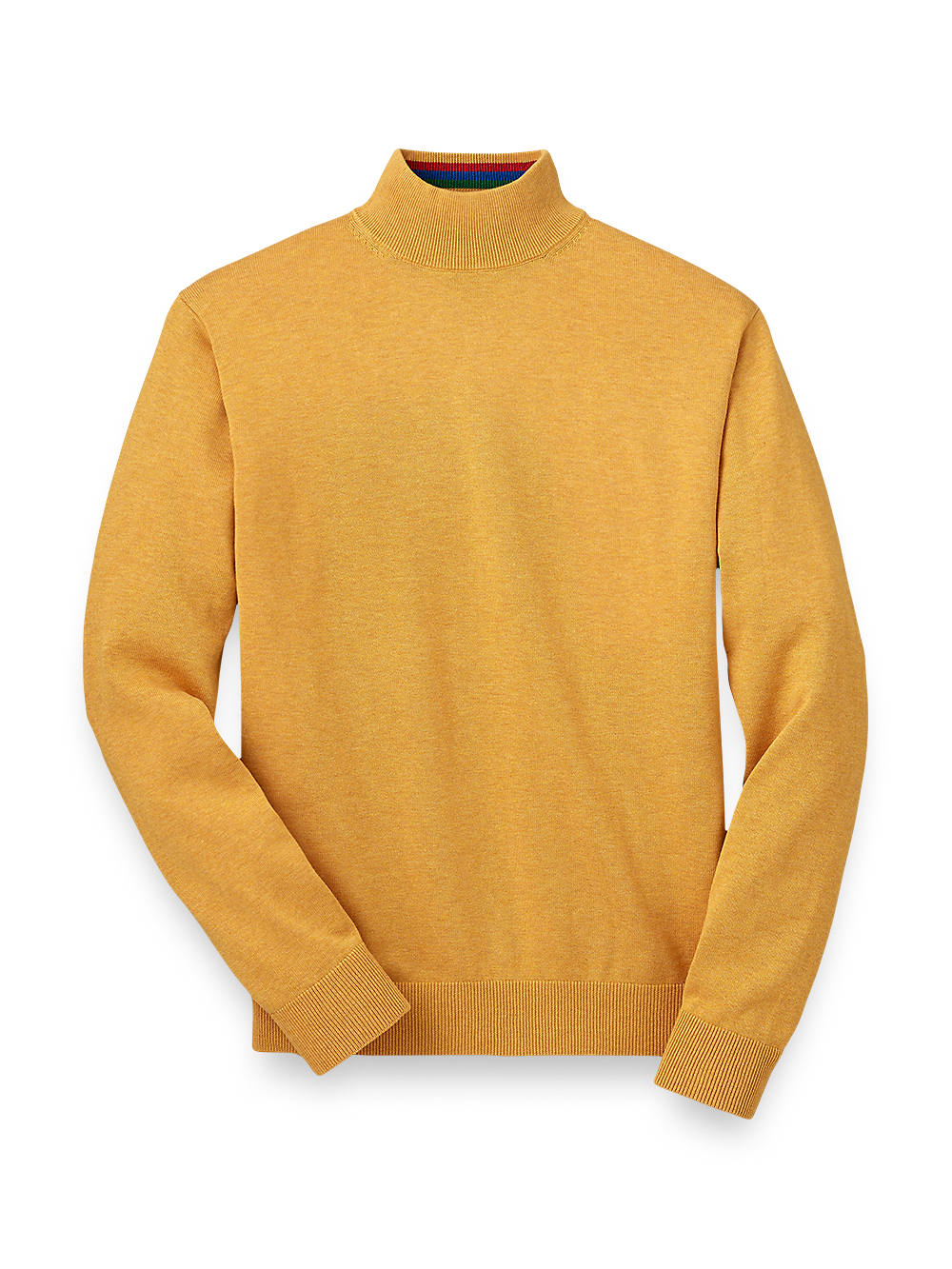 Product Image of Supima Cotton Mock Neck Sweater-Mustard