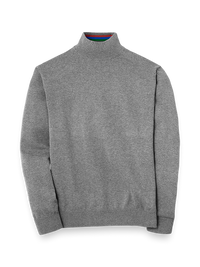 Supima Cotton Mock Neck Sweater - Medium Grey
