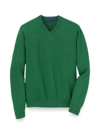 Supima Cotton V-Neck Sweater - Green