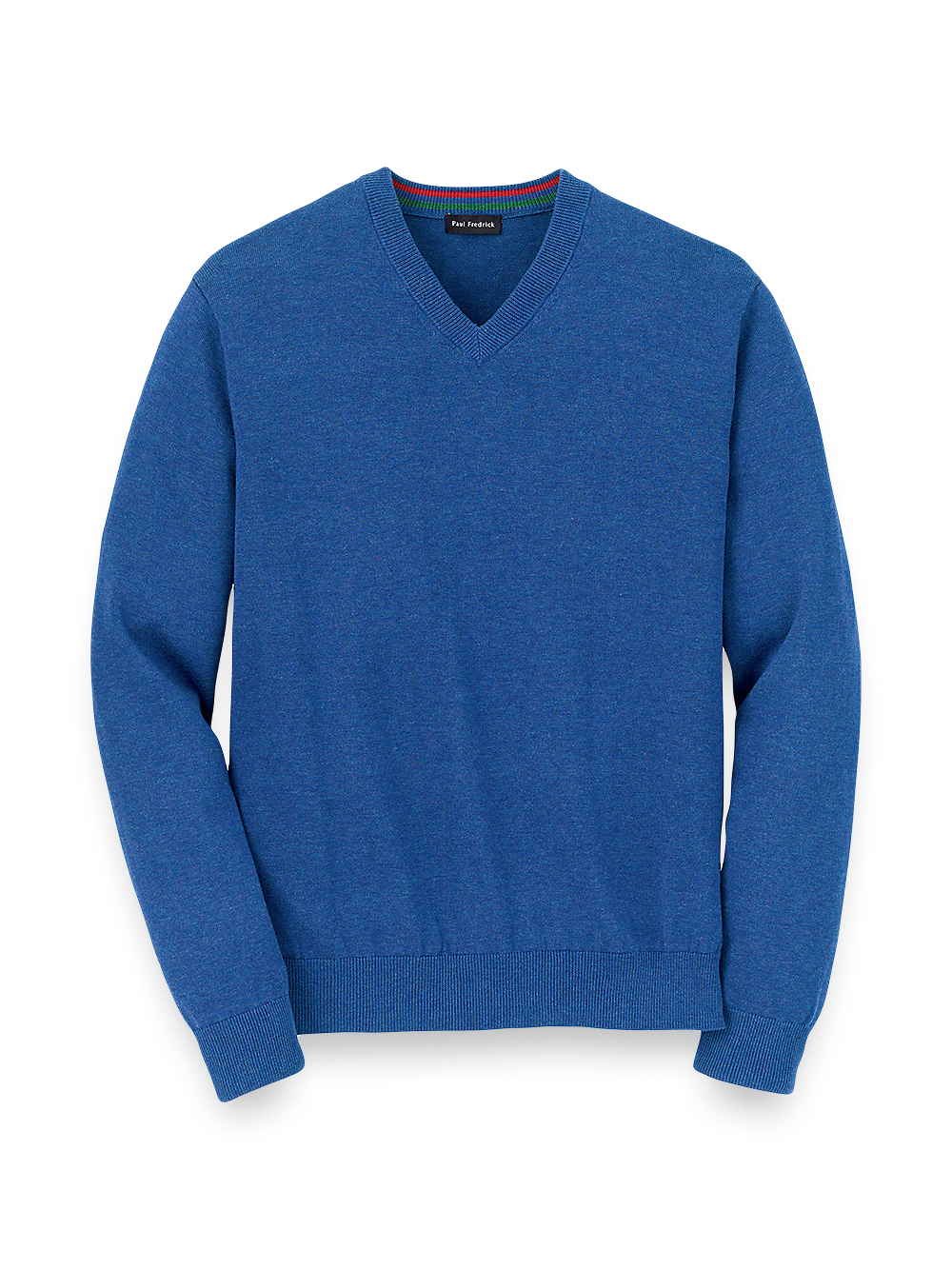 Product Image of Supima Cotton V-neck Sweater-Blue
