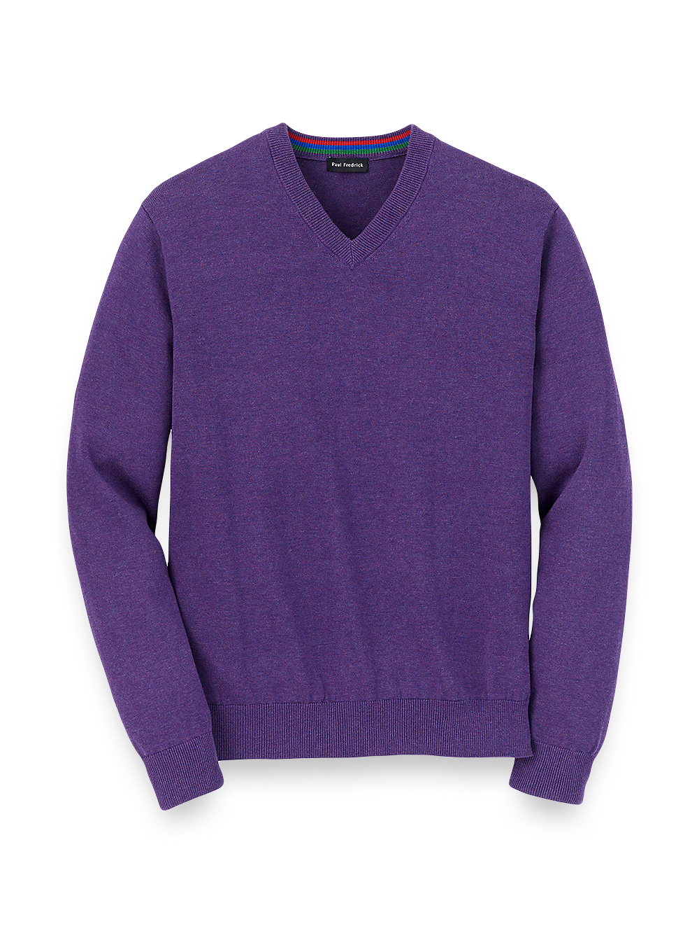 Product Image of Supima Cotton V-neck Sweater-Purple