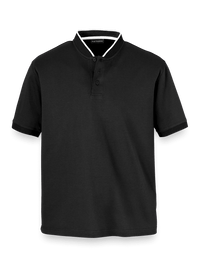 Mercerized Cotton Henley - Black