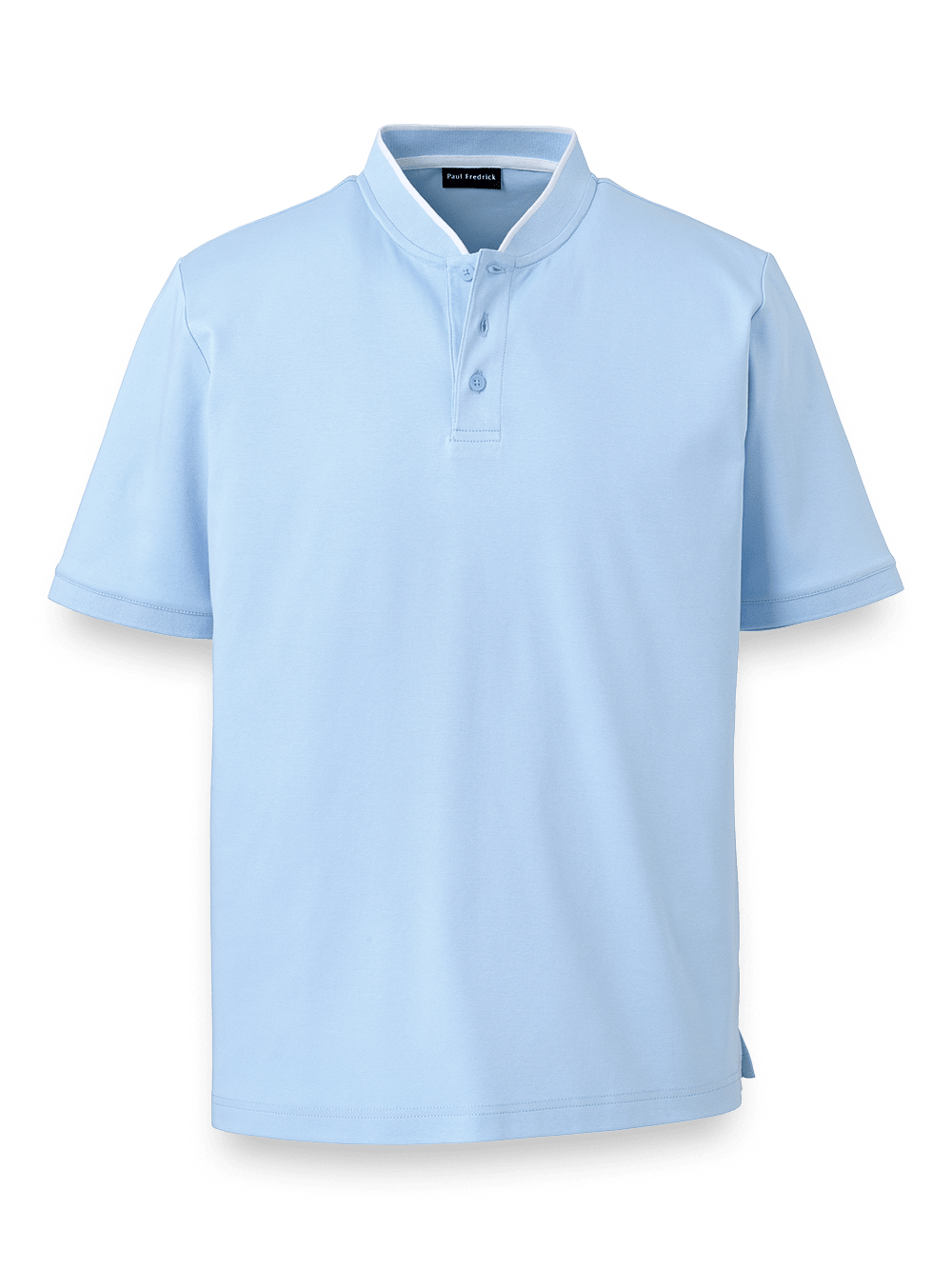 Product Image of Mercerized Cotton Henley-Ice Blue