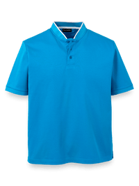 Mercerized Cotton Henley - Turquoise