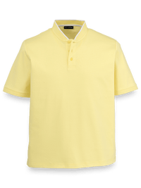 Mercerized Cotton Henley - Yellow