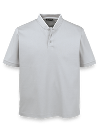 Mercerized Cotton Henley - Light Grey