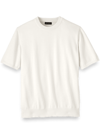 Supima Cotton Crew Neck Sweater - Off White