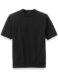 Supima Cotton Crew Neck Sweater - Black