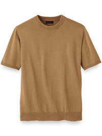 Supima Cotton Crew Neck Sweater - Light Brown