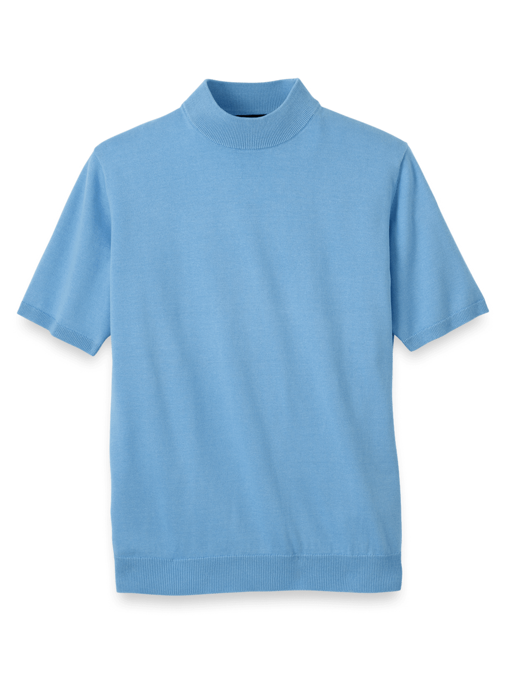 Product Image of Cotton Mock Neck Sweater-Light Blue