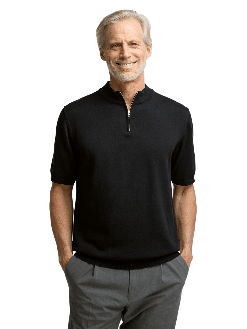 Alternate Image of Cotton Quarter Zip Mock Neck Sweater-1