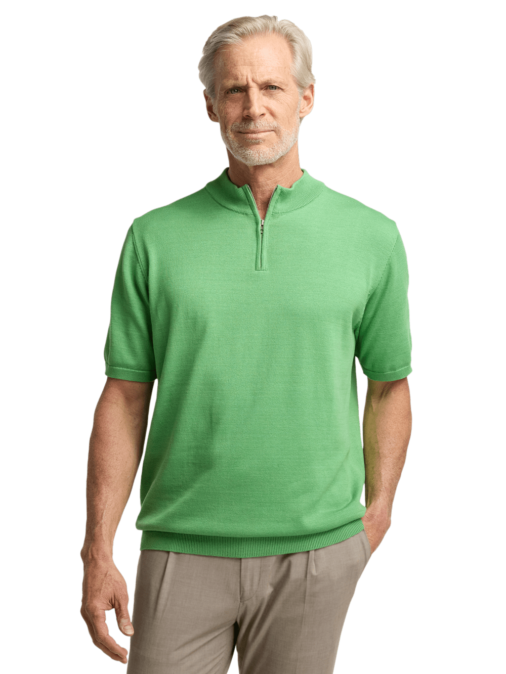 Alternate Image of Cotton Quarter Zip Mock Neck Sweater-1