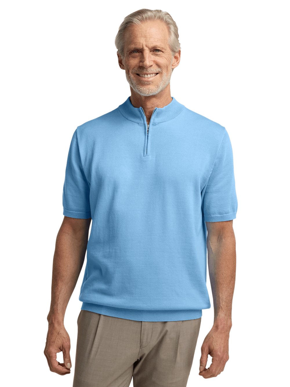 Alternate Image of Cotton Quarter Zip Mock Neck Sweater-1