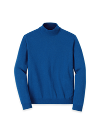 Supima Cotton Mock Neck Sweater - Blue