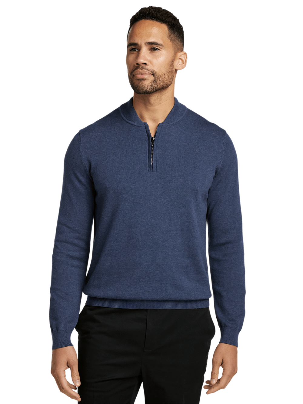 Alternate Image of Cotton Quarter Zip Mock Neck Sweater-1