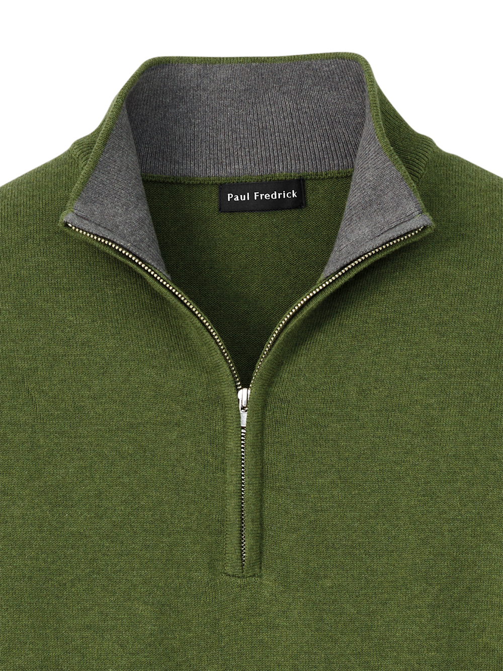 Alternate Image of Supima Cotton Quarter Zip Mock Neck Sweater-5