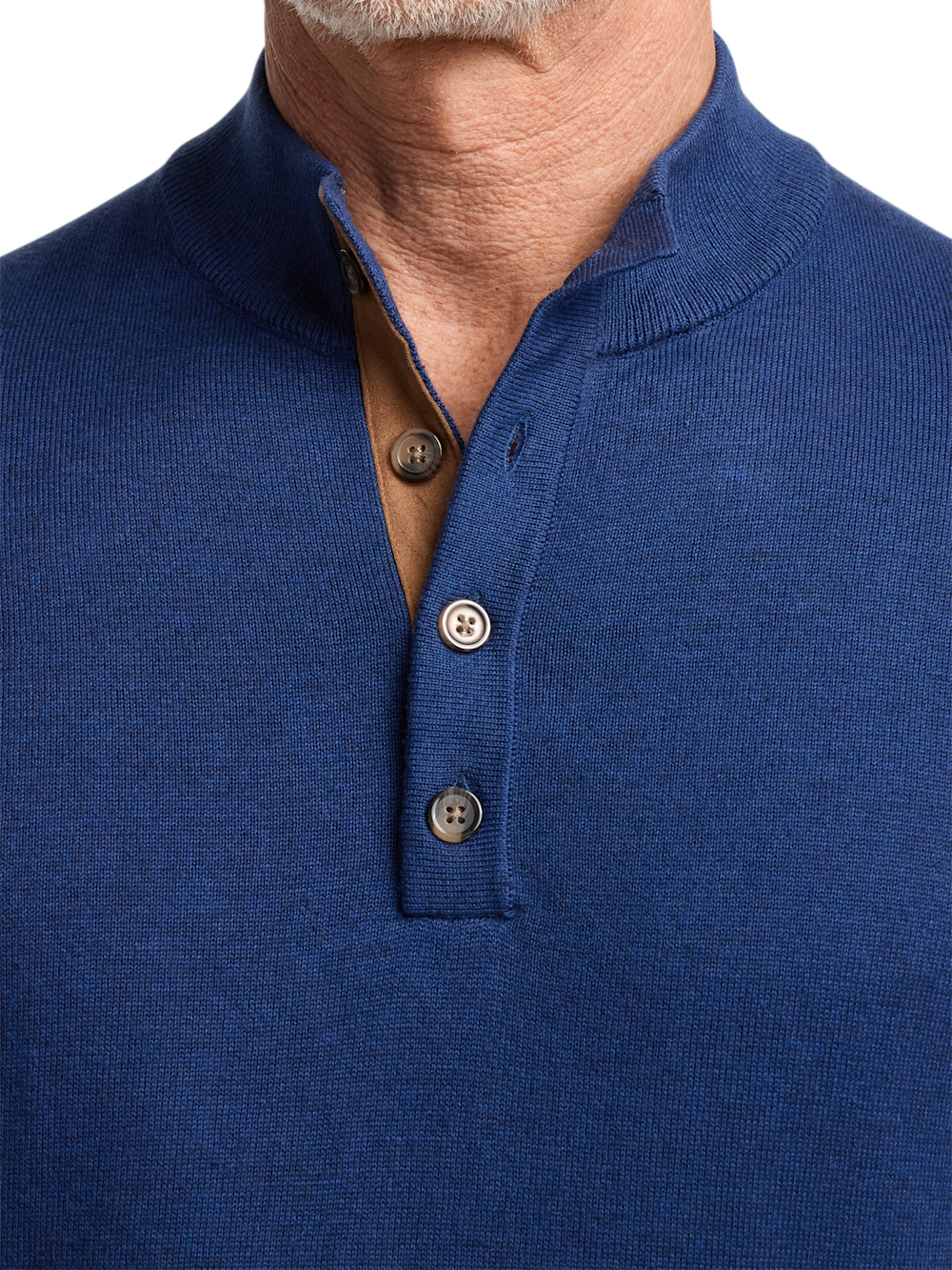 Alternate Image of Supima Cotton Four Button Mock Neck Sweater-2