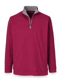Performance Blend Quarter Zip Mock Neck - Burgundy