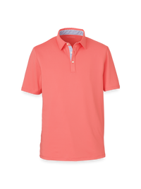 Performance Blend Three Button Polo - Bright Coral
