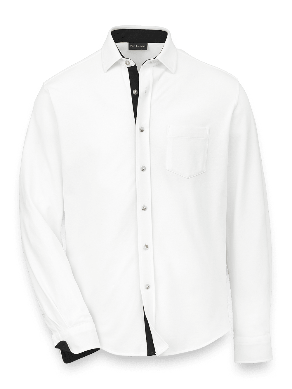 Product Image of Cotton Blend Button Front Polo-White