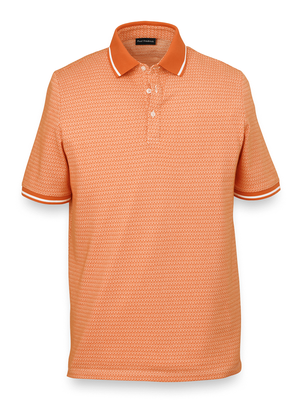 Product Image of Cotton Blend Three Button Polo-Orange