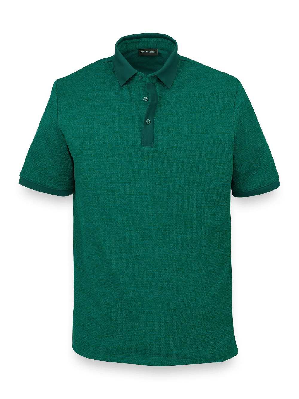 Product Image of Textured Three Button Polo-Green