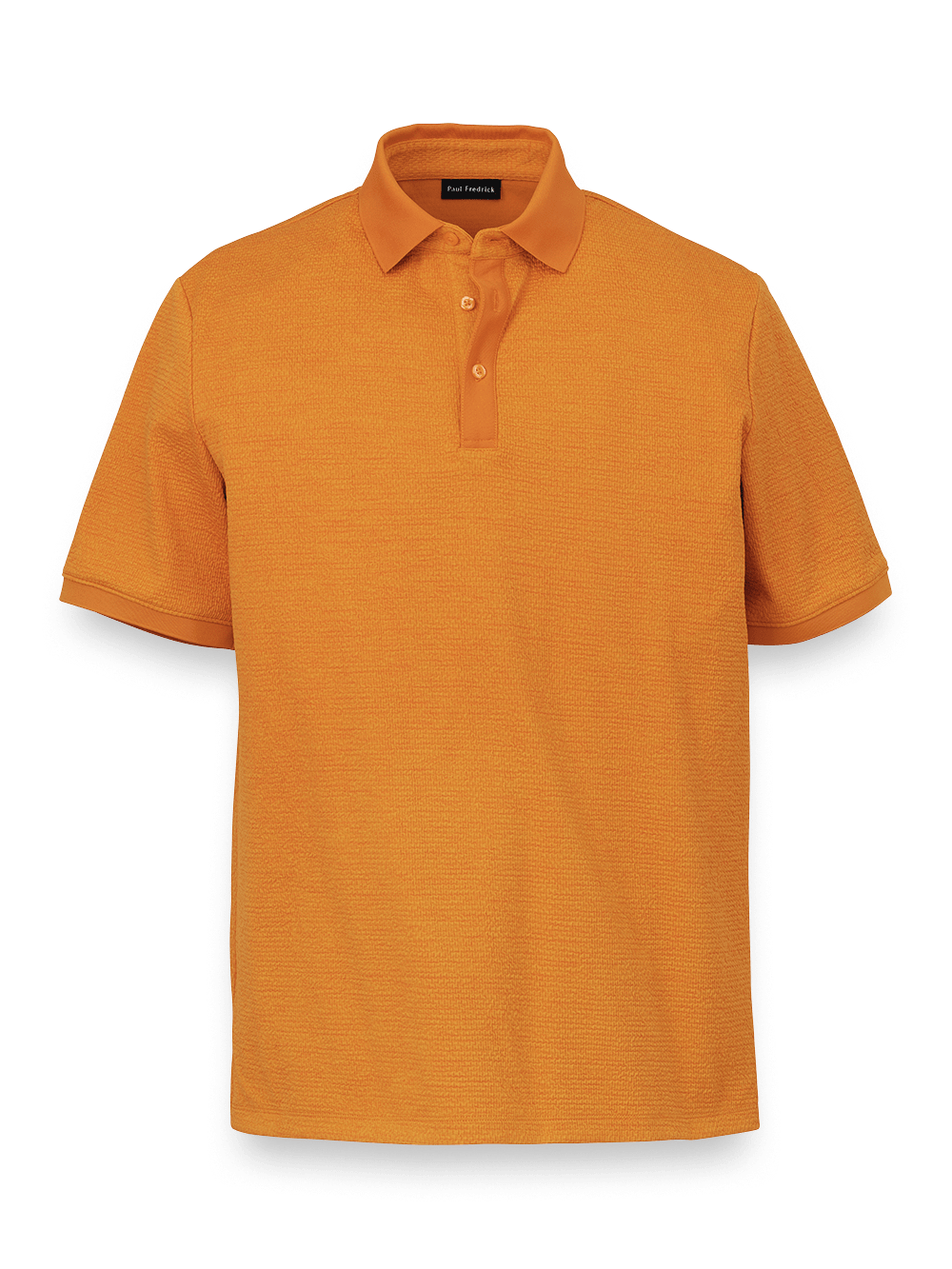 Product Image of Textured Three Button Polo-Orange