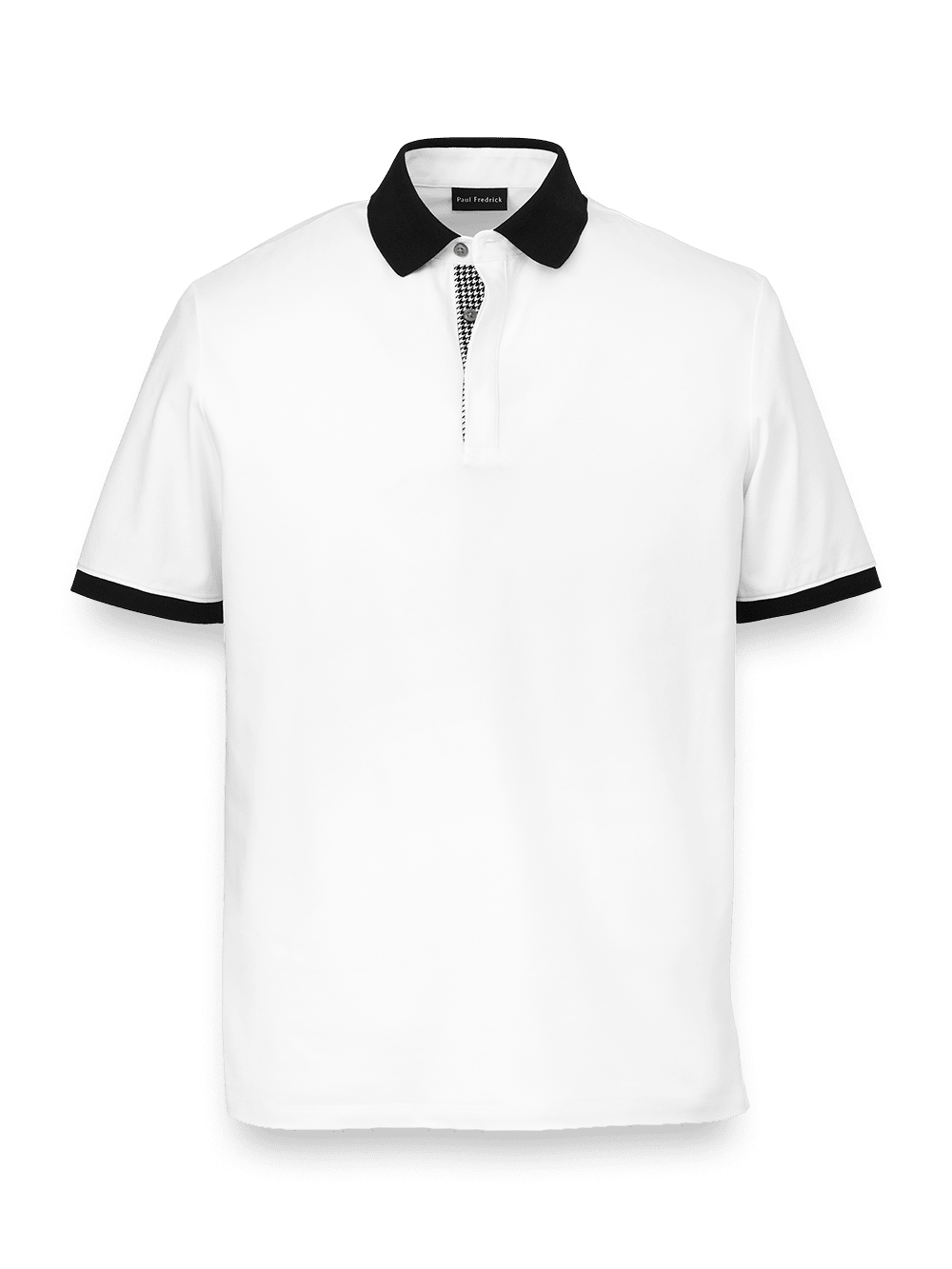 Product Image of Cotton Blend Three Button Polo-White