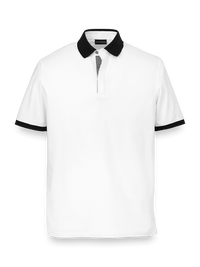 Cotton Blend Three Button Polo - White
