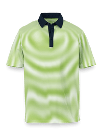 Performance Blend Three Button Polo - Green
