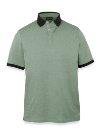 Cotton Three Button Polo - Green Multi