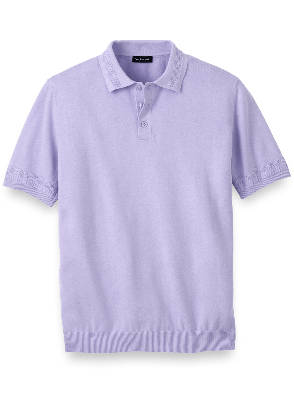 Product Image of Cotton Three Button Polo-Lavender