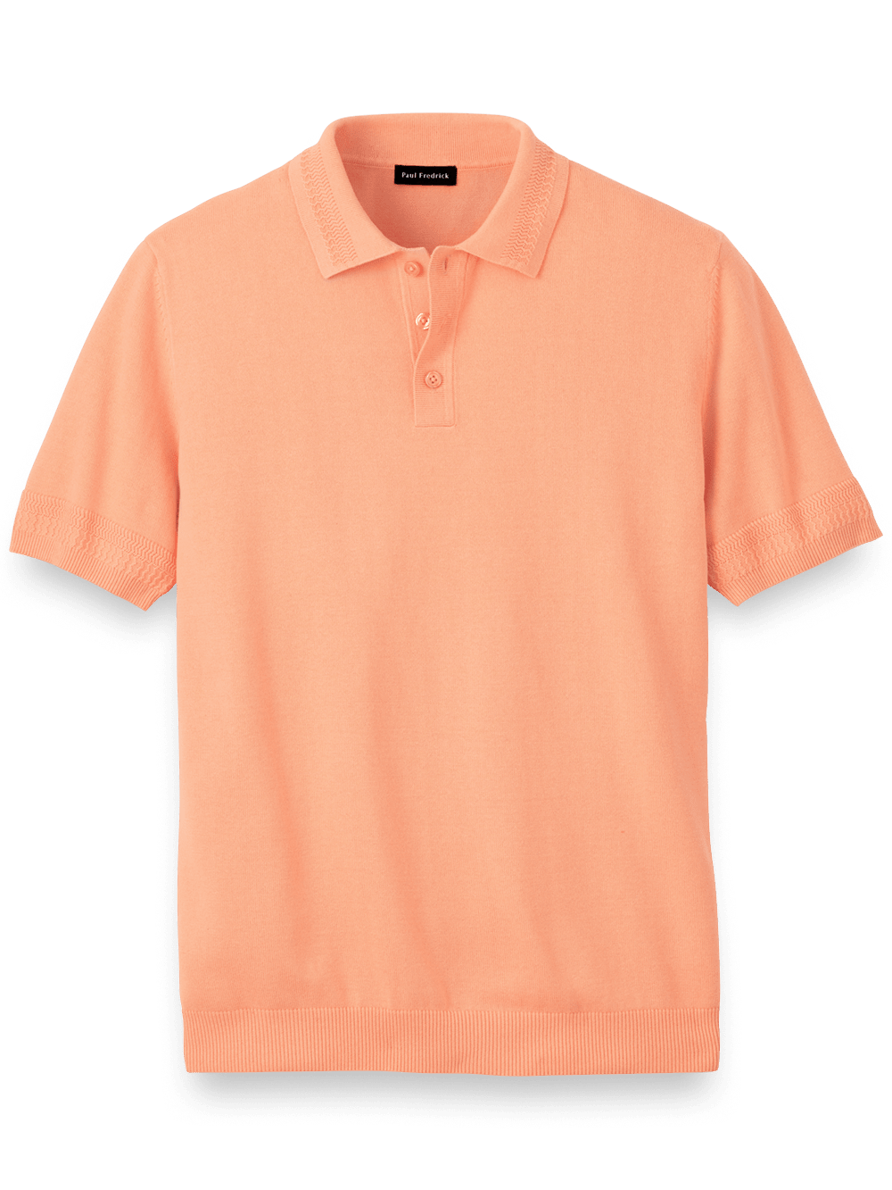 Product Image of Cotton Three Button Polo-Coral