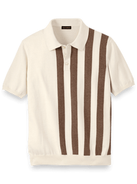 Cotton Three Button Polo - Ivory
